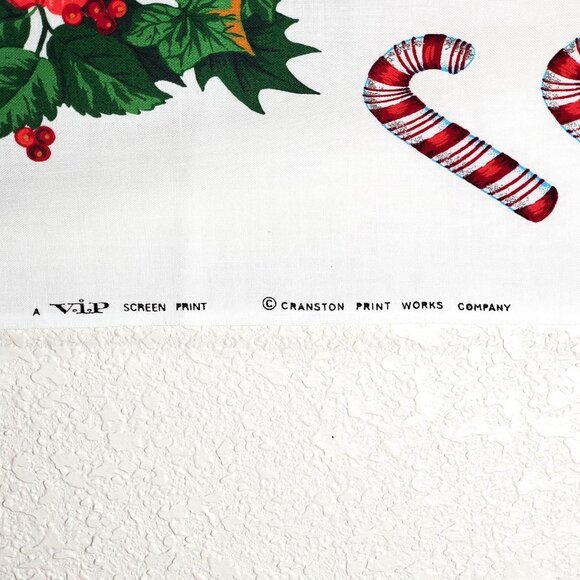 Vintage Christmas Star Dust Appliqués Fabric Panel By Cranston Print Works - Picture 5 of 16